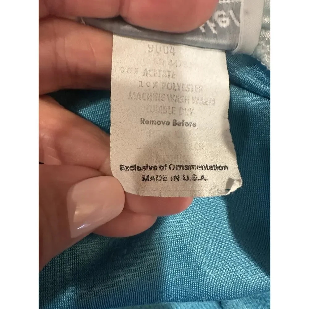 Vintage Moodsetter Nightgown Robe House Coat Blue Cottage Victorian Zip Sz.Small